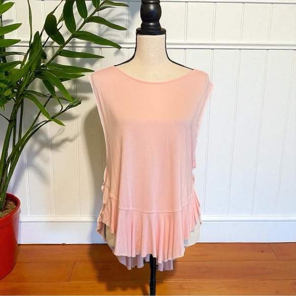 We The Free by Free People Pink Sleeveless Ruffle Hem Top - XS - Picture 2 of 11